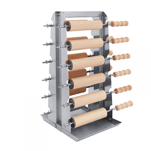 Stainless-steel rack for 12 chimney cake baking rolls